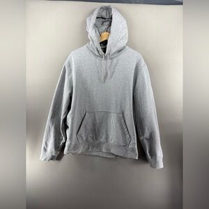 Everlane Uniform Men Grey Cotton Hoodie L Pullover Sweatshirt Pocket Drawstring